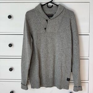 The Original Ben Sherman Men's Cable Knit Cowl Neck Wool Blend Sweater Medium